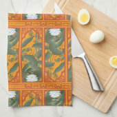 Sunset Botanisch Paneel Patroon - De Witte Lotus Theedoek (Quarter Fold)