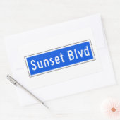 Sunset Boulevard, Los Angeles, CA Street Sign Rechthoekige Sticker (Envelop)
