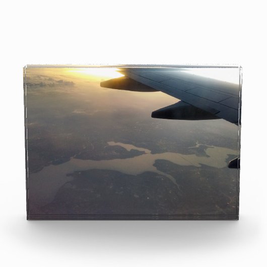 Sunset boven het grondfotoblok fotoblokken (Voorkant)