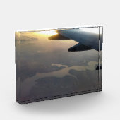 Sunset boven het grondfotoblok fotoblokken (Links)