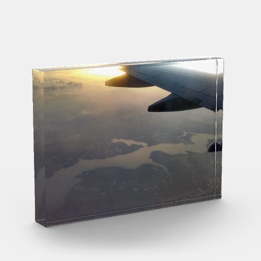 Sunset boven het grondfotoblok fotoblokken (Links)