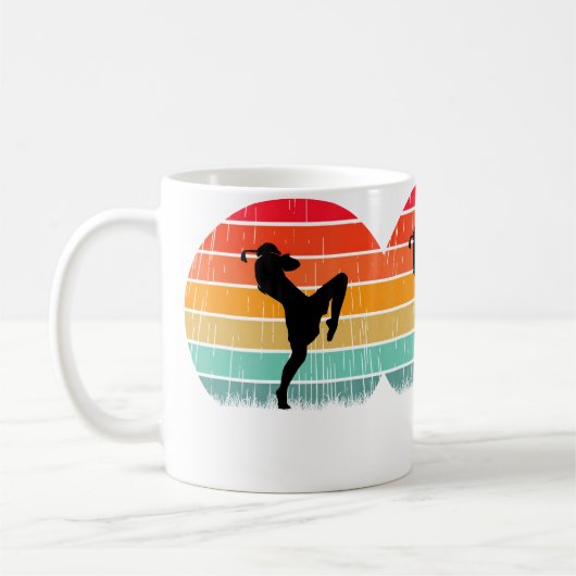Sunset Boxing Fighter Kick Muay Thai Lover Koffiemok (Links)