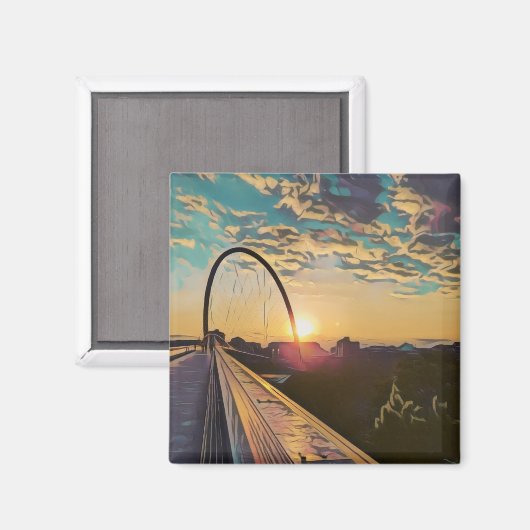 Sunset Bridge-magneet Magneet (Voorkant / Achterkant)
