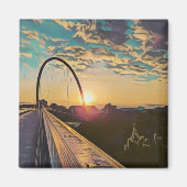 Sunset Bridge-magneet Magneet (Voorkant)