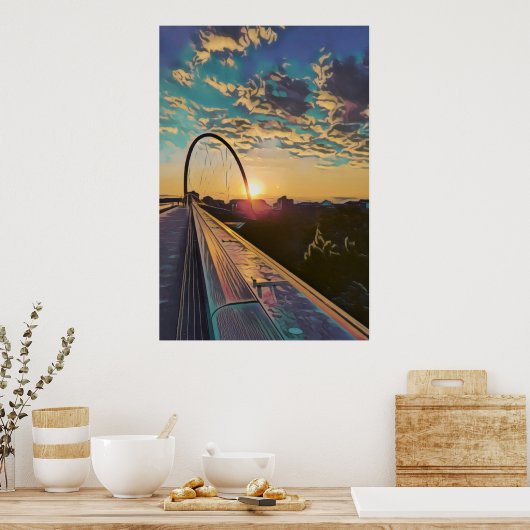 Sunset Bridge - Poster (Keuken)