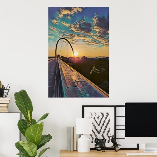 Sunset Bridge-Poster Poster (Thuiskantoor)