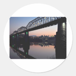 Sunset Bridge Ronde Sticker
