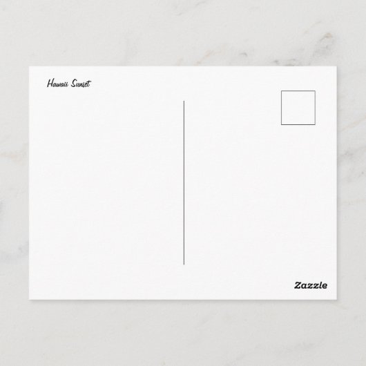 Sunset briefkaart (Achterkant)