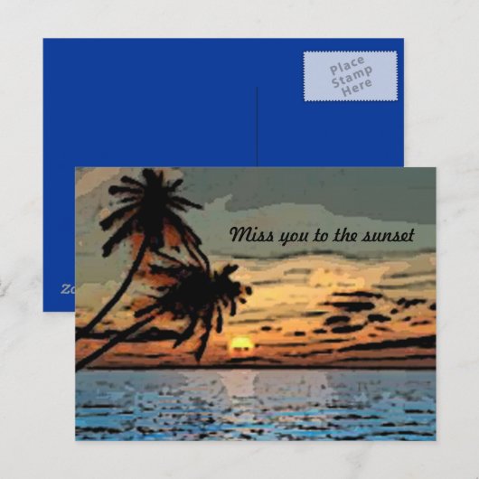 Sunset briefkaart (Voorkant / Achterkant)