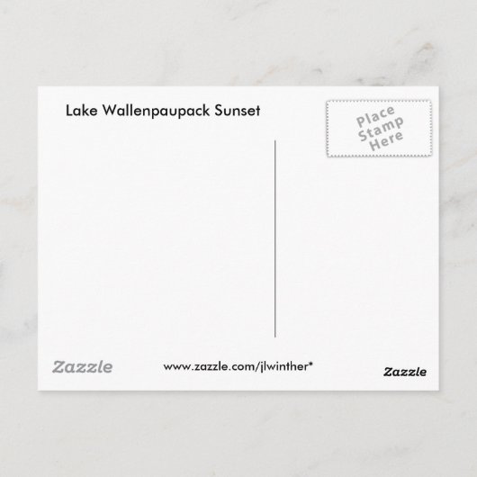 Sunset Briefkaart Lake Wallenpaupack (Achterkant)