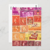 Sunset Briefkaart, Postage Art Collage Briefkaart (Voorkant / Achterkant)