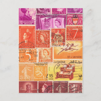 Sunset Briefkaart, Postage Art Collage Briefkaart