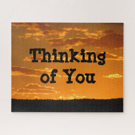 Sunset Bright Oranje Sky Photo Eving Sun Setting Legpuzzel