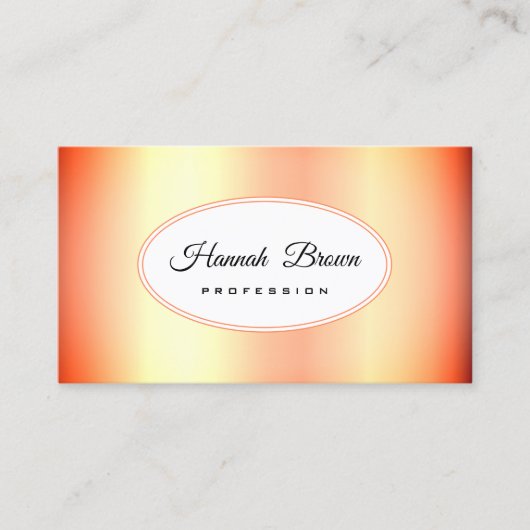 Sunset Bright Sinaasappel Ombre Kleurverloop Goud Visitekaartje (Voorkant)