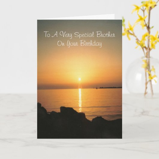 Sunset Brother Birthday Kaart (Gele Bloem)