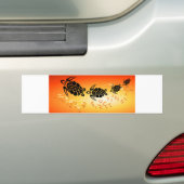 Sunset-Bubble-Turtle Bumpersticker (Op auto)