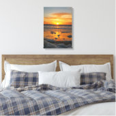 Sunset Bubbles Canvas Afdruk (Insitu (Slaapkamer))