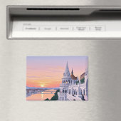 Sunset Budapest Hungary Fisherman's Bastion Travel Magneet (Insitu (Vaatwasser))