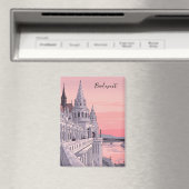 Sunset Budapest Hungary Fisherman's Bastion Travel Magneet (Insitu (Vaatwasser))