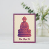 Sunset Buddha Pixel Art Briefkaart (Staand voorkant)