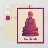 Sunset Buddha Pixel Art Briefkaart (Voorkant / Achterkant)