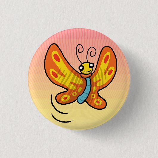 Sunset Buttah Fly Ronde Button 3,2 Cm (Voorkant)