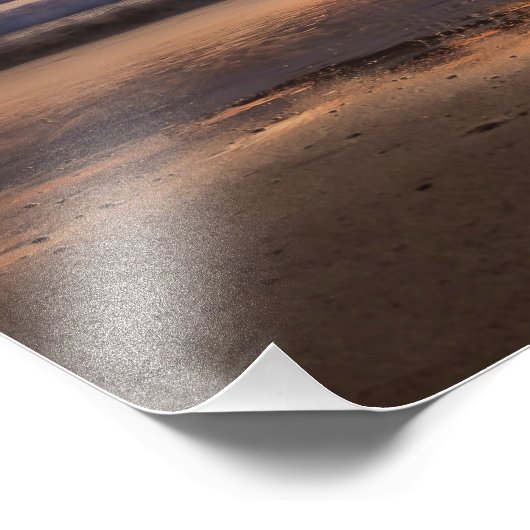 Sunset by Huntington Beach Pier in Californië Foto Afdruk (Hoek)