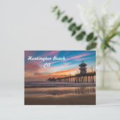 Sunset by the Huntington Beach Pier in California Briefkaart (Staand voorkant)