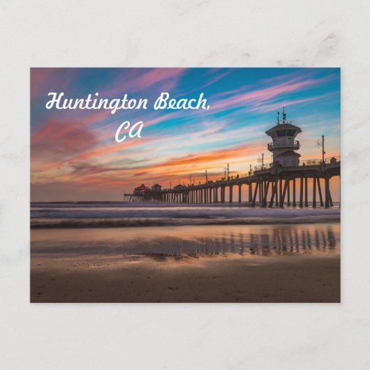 Sunset by the Huntington Beach Pier in California Briefkaart (Voorkant)