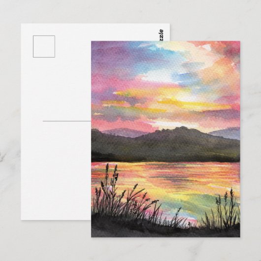 Sunset by the Lake Briefkaart (Voorkant / Achterkant)