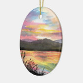 Sunset by the Lake Keramisch Ornament (Links)