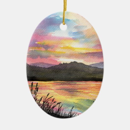 Sunset by the Lake Keramisch Ornament (Voorkant)