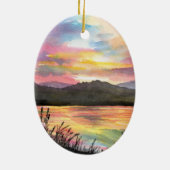 Sunset by the Lake Keramisch Ornament (Achterkant)
