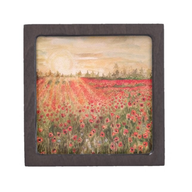 Sunset by the poppy fields.jpg premium cadeau doosje (Voorkant)