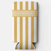 Sunset Cabana Stripes Schaduwbelettering Seltzer Blikjeskoeler (Voorkant)