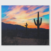 Sunset Cactus Desert Dusk Cadeaupapier (Vlak)