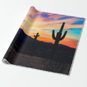 Sunset Cactus Desert Dusk Cadeaupapier (Uitgerold)