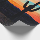 Sunset Cactus Desert Dusk Cadeaupapier (Hoek)