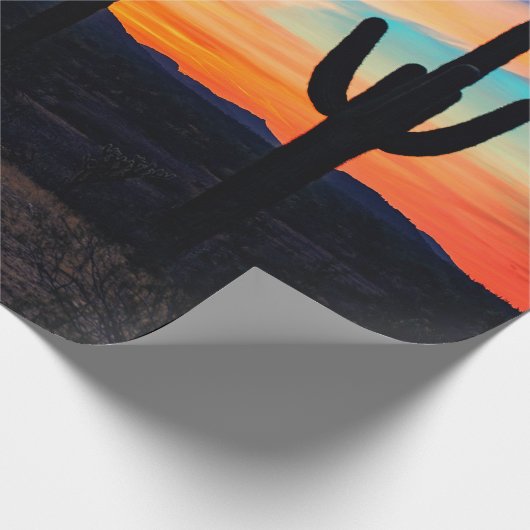 Sunset Cactus Desert Dusk Cadeaupapier (Hoek)