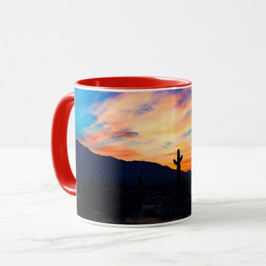Sunset Cactus Desert Dusk Mok (Voorkant links)