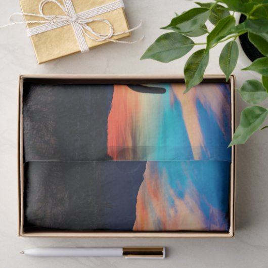 Sunset Cactus Desert Dusk Tissuepapier (Geschenk)