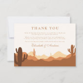 Sunset Cactus Desert Wedding Bedankkaart (Voorkant)