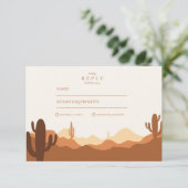 Sunset Cactus Desert Wedding RSVP Kaartje (Staand voorkant)