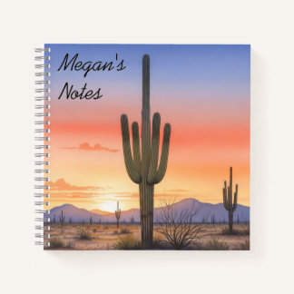 Sunset cactus notitieboek