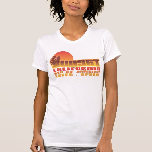 Sunset California Rio de Janeiro Ibiza T-shirt (Voorkant)
