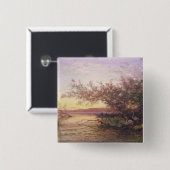 Sunset, Camargue Vierkante Button 5,1 Cm (Voorkant /achterkant)
