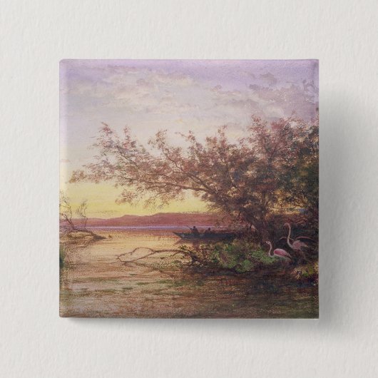 Sunset, Camargue Vierkante Button 5,1 Cm (Voorkant)