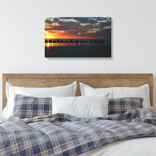 Sunset Camel Ride, Broome, Australië - Canvas (Insitu (Slaapkamer))