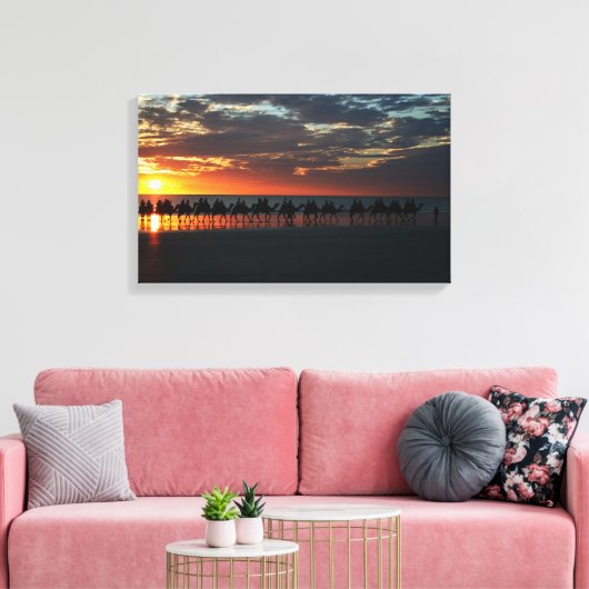 Sunset Camel Ride, Broome, Australië - Canvas (Insitu (Woonkamer))
