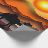 Sunset Camel Wrapping Paper Cadeaupapier (Hoek)